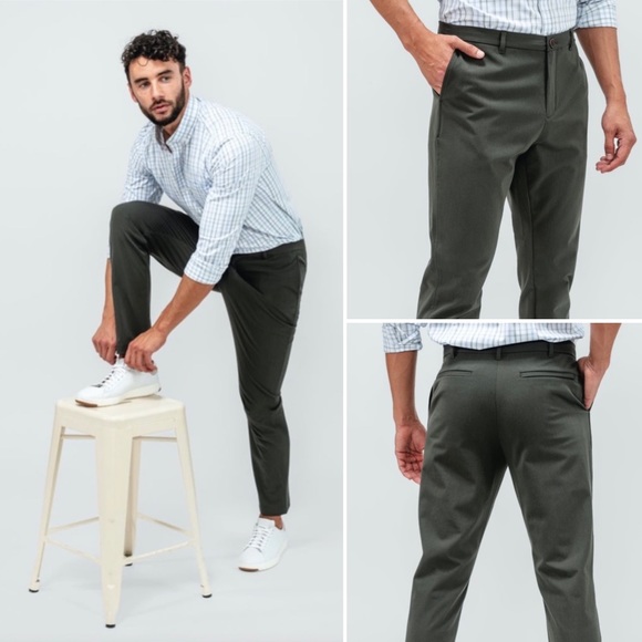 Ministry of Supply Olive Green Pace Tapered Chino Pants Sz 38 Tall NWT - Picture 4 of 15